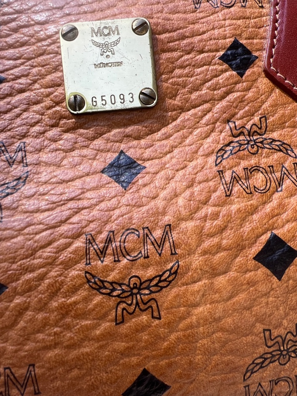 MCM Cognac Visetos Leather Satchel & Wallet Set/ Poshmark Authenticated - Picture 5 of 17